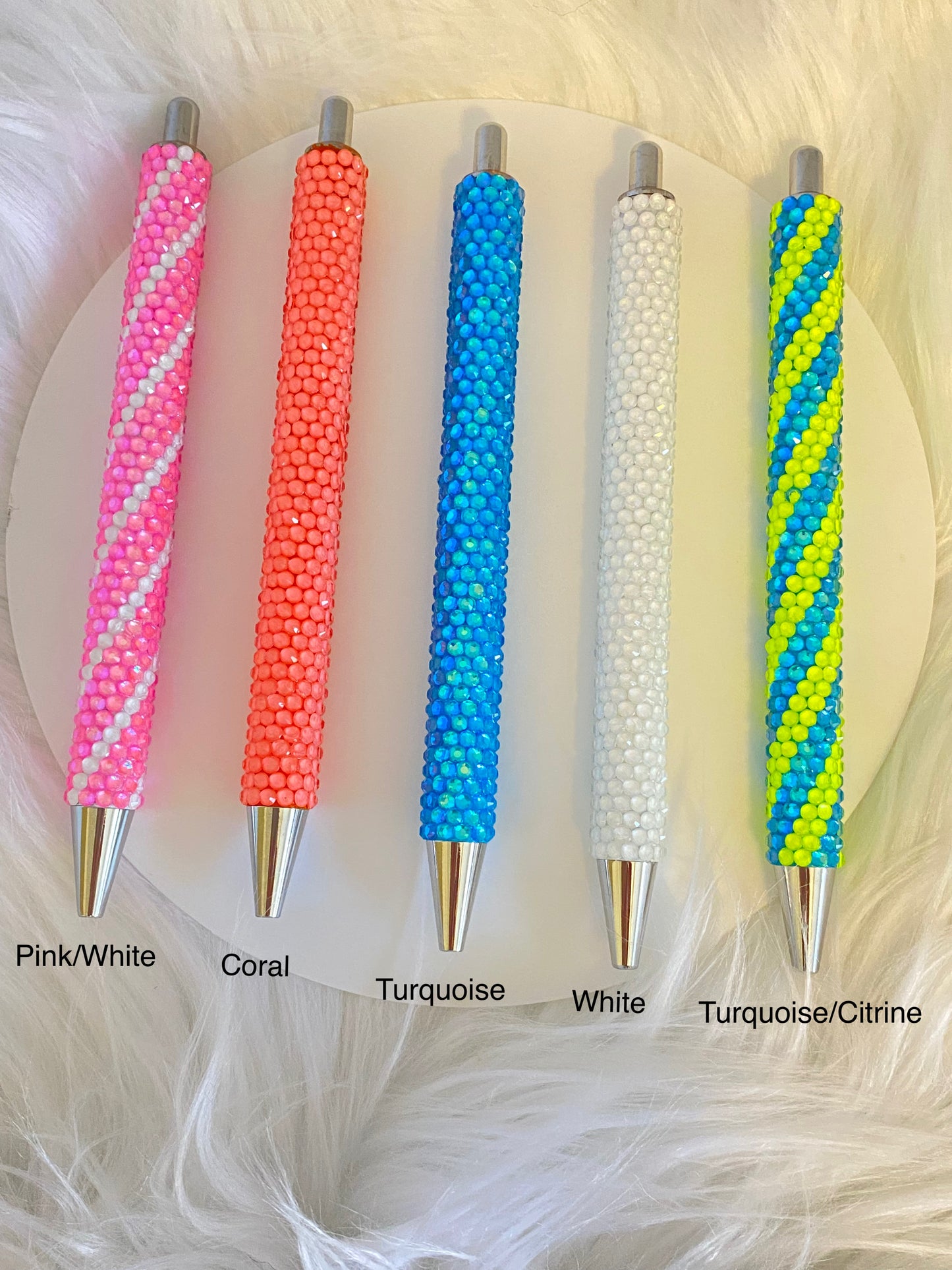 Rhinestoned Stainless Steel Gel Pens * Refillable * Ready to Ship Immediately * Free Shipping