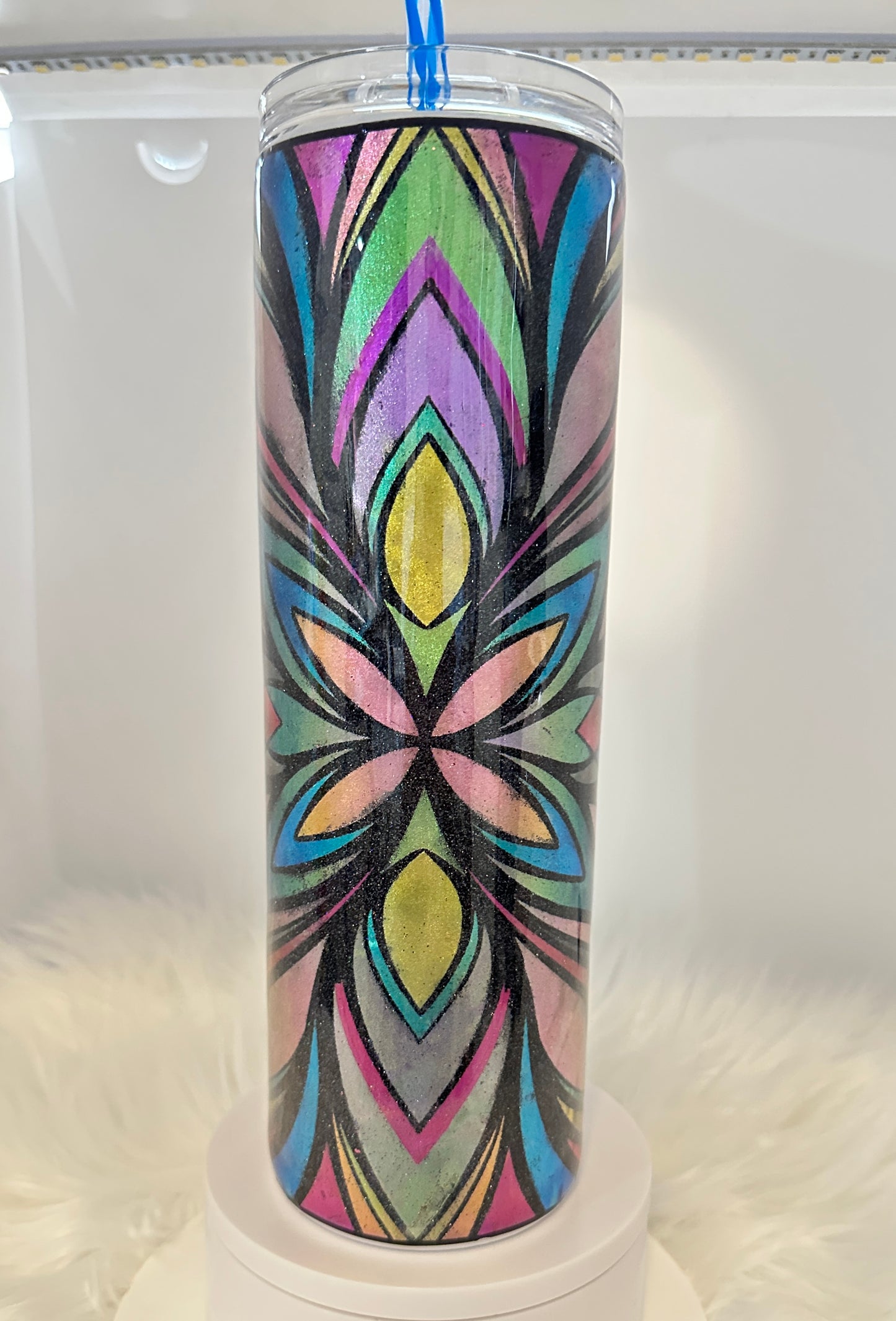 Jeweled Tones Geometric Tumbler * Ready to Ship * Free Shipping