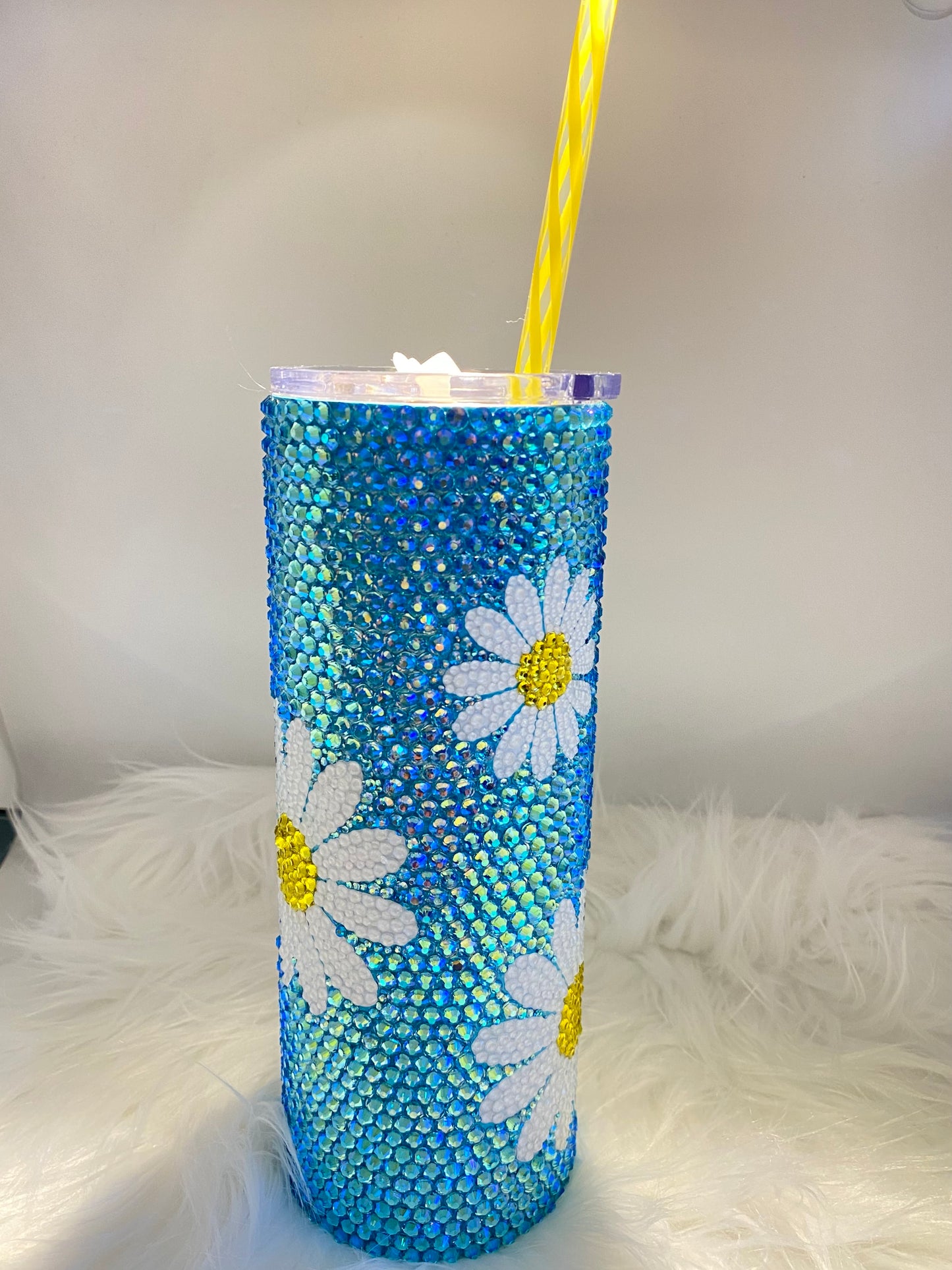 Daisy Rhinestone Tumbler * Ships Out Immediately * Free Shipping *