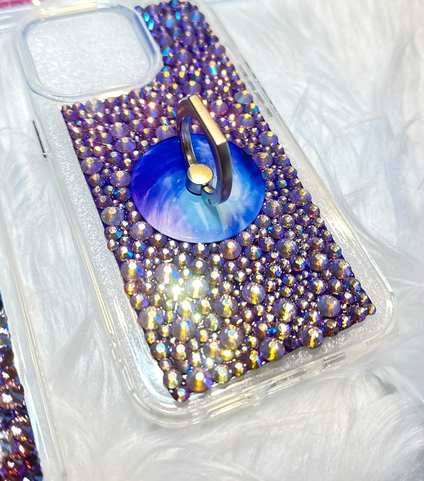 Light Amethyst Mix Rhinestone iPhone Case * All Models Available * Free Shipping *