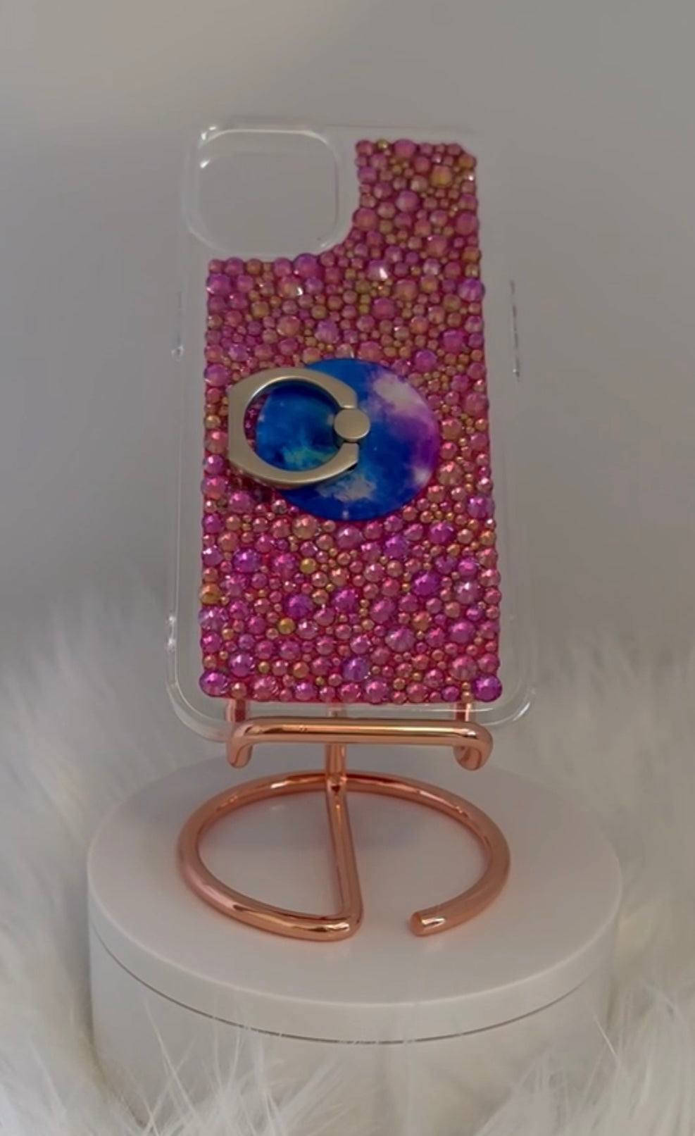 Deep Rose AB Mix Rhinestone iPhone Case * All Models Available * Free Shipping *