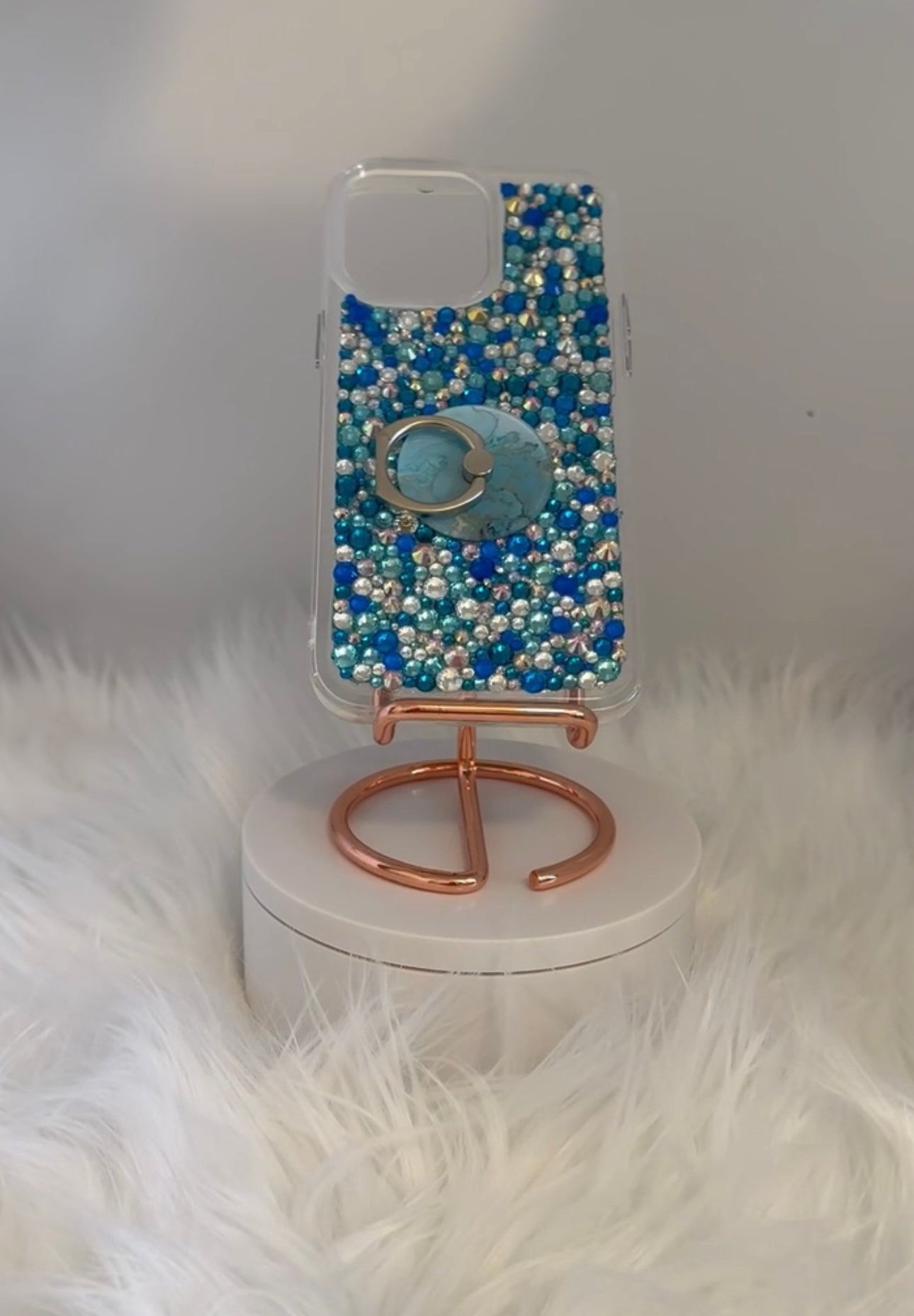 Blue Mix Rhinestone iPhone Case * All Models Available * Free Shipping *