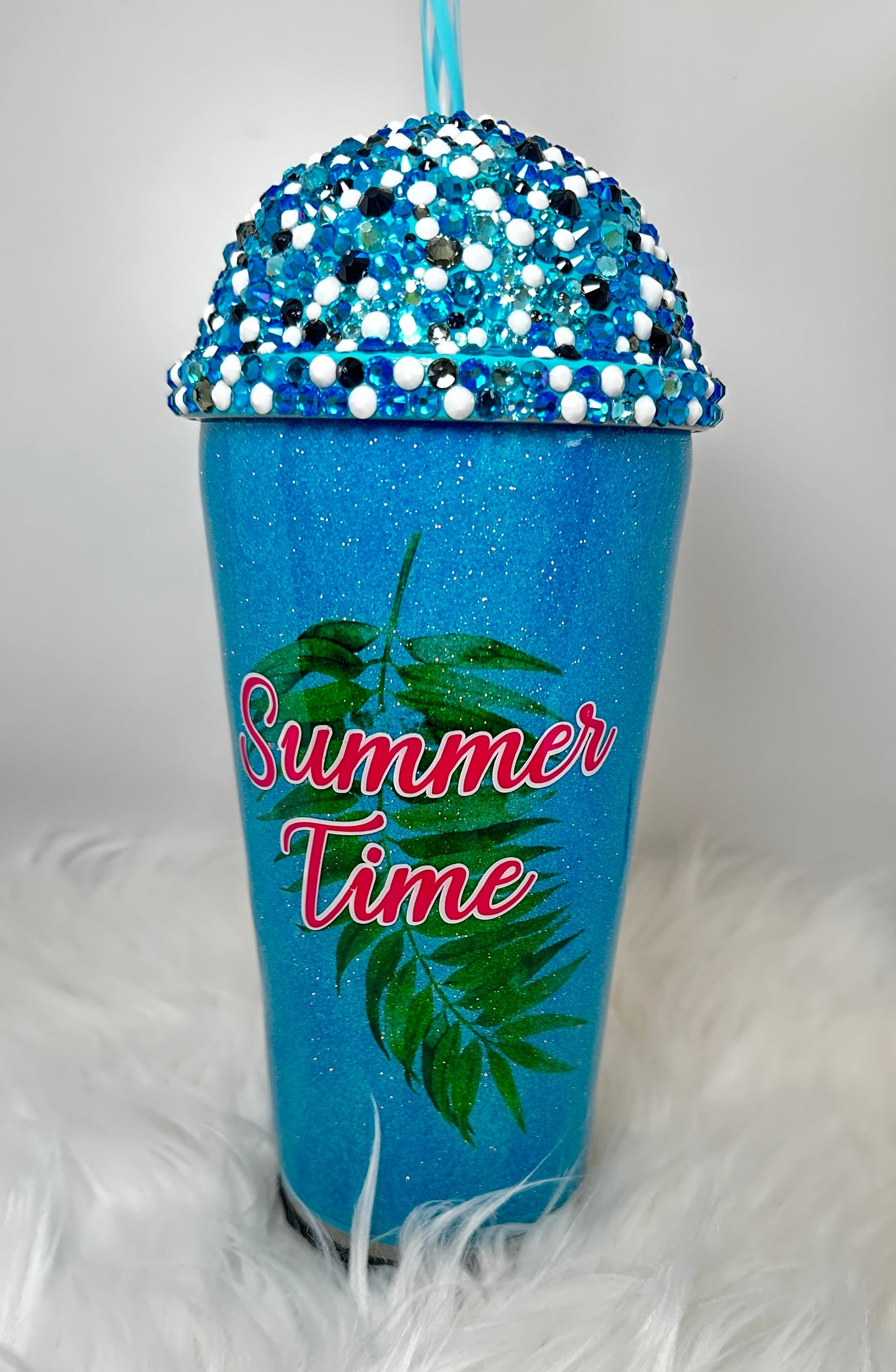 Rhinestone and Glitter Bathing Suit Girl Summer Time Tumbler * Ships Out Immediately * Free Shipping *