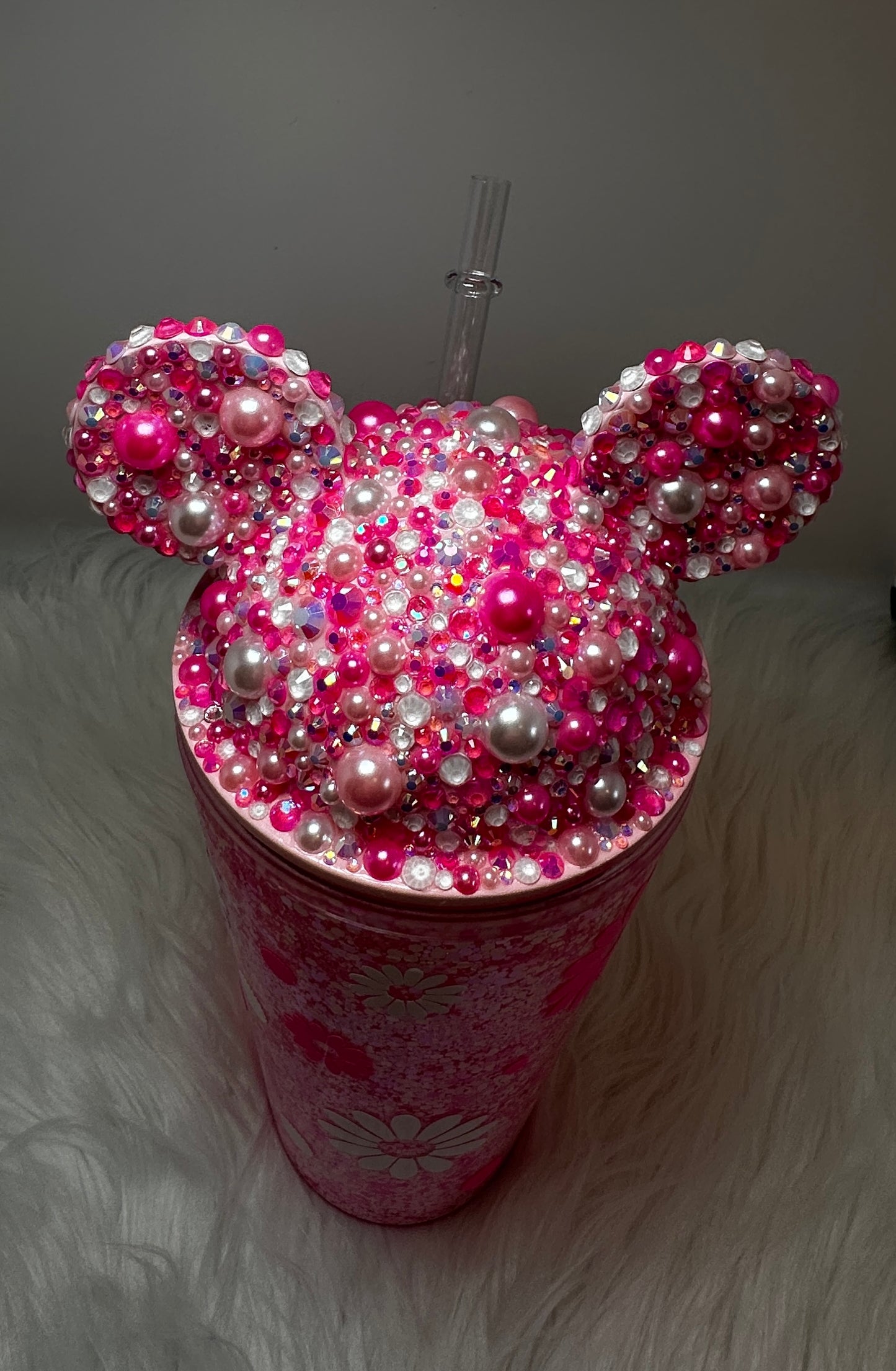 Mouse Ears Rhinestone Snow Globe Tumbler * Ships Out Immediately * Free Shipping *