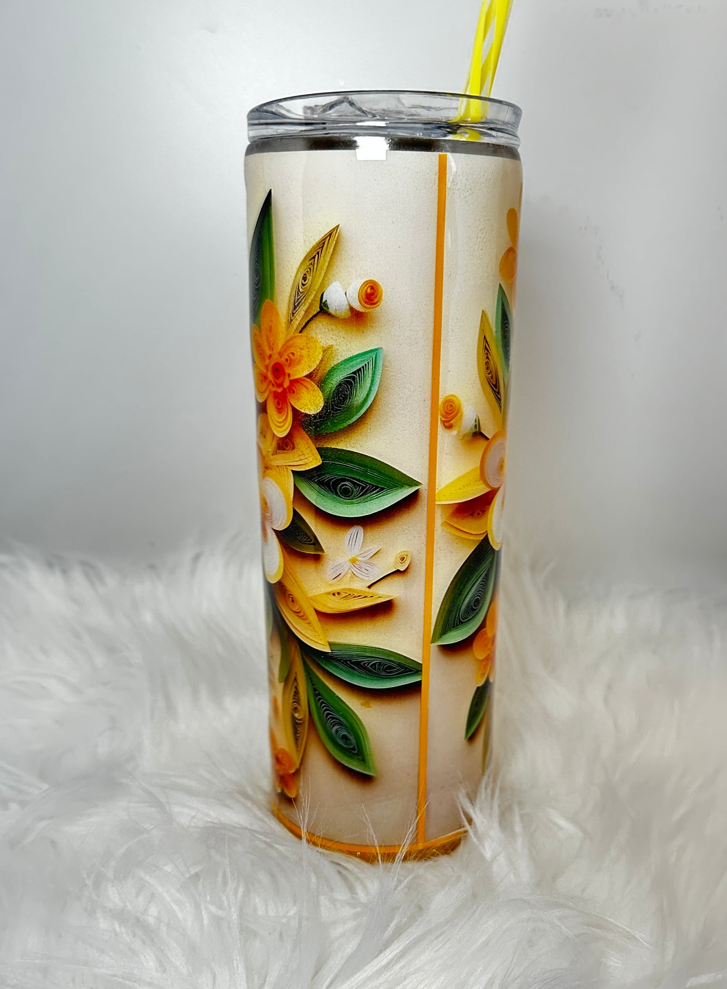 3D Lemons and Flowers * Resin Tumbler * Ships Out Immediately * Free Shipping *