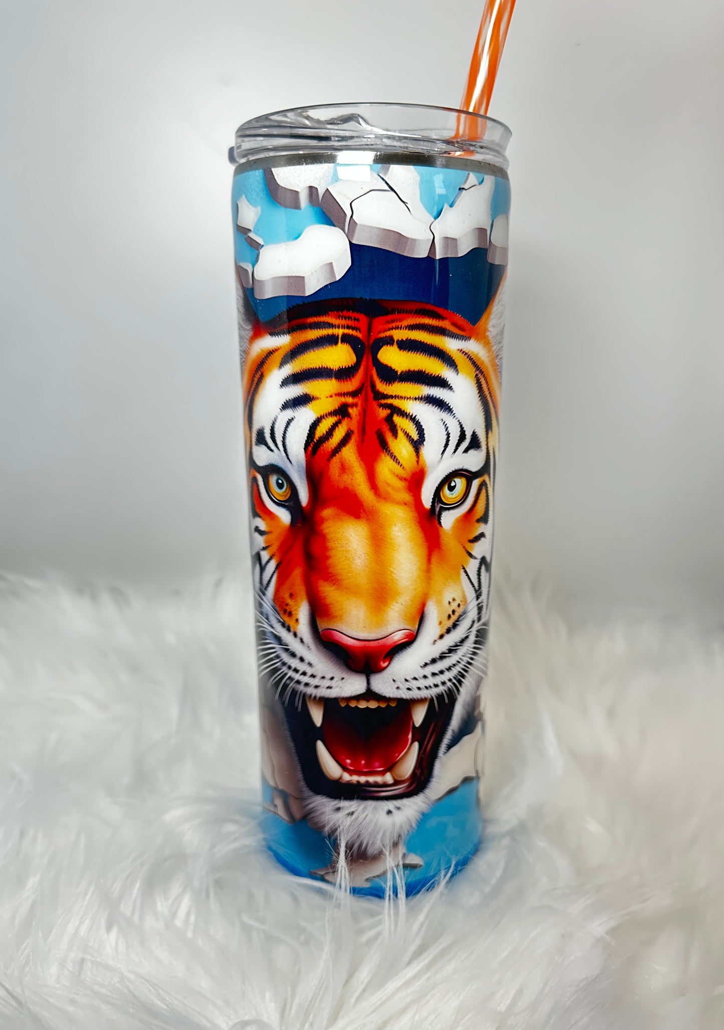 3D Tiger Wall Break * Resin Tumbler * Ships Out Immediately * Free Shipping *