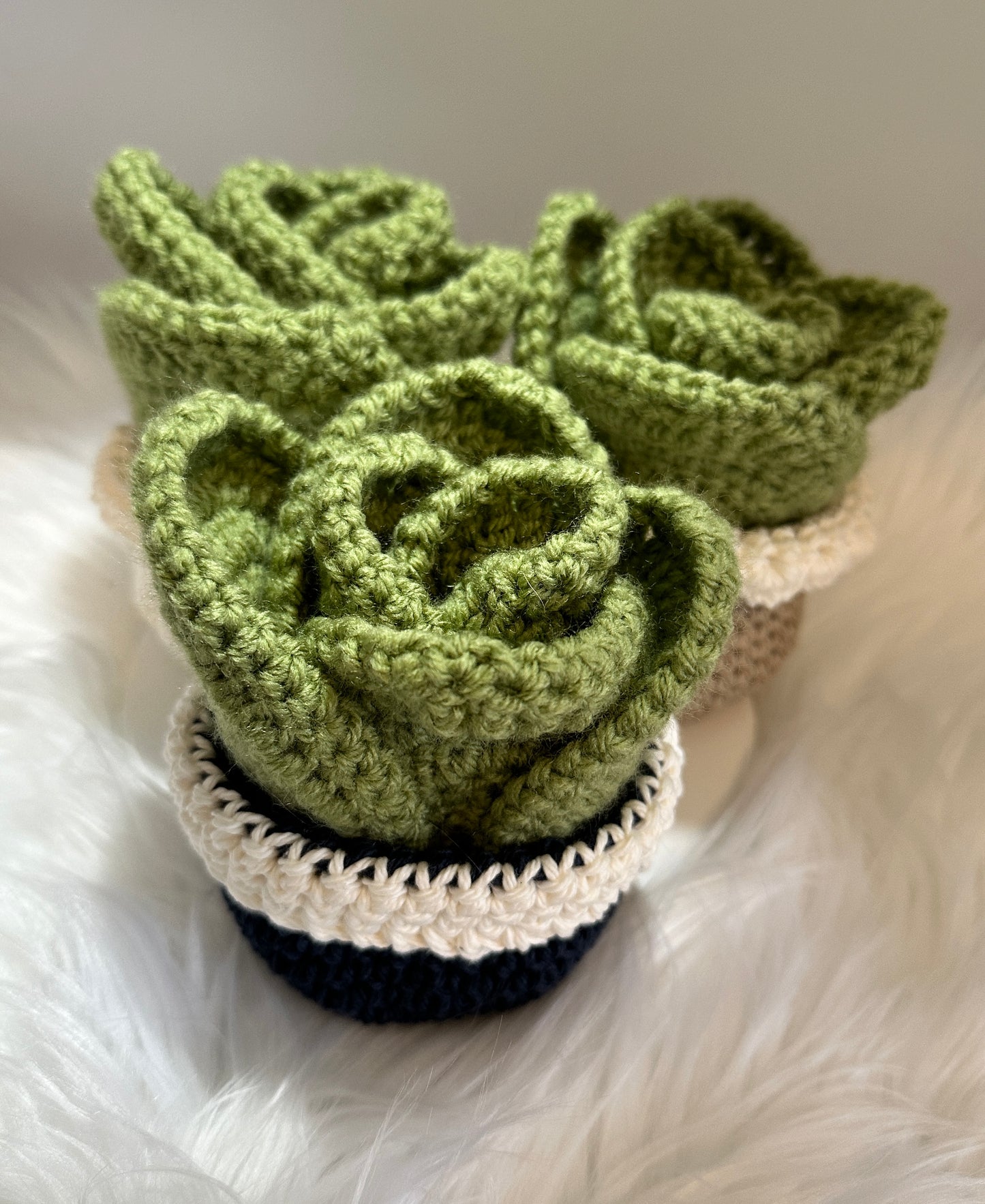 Crocheted Leaf Coasters with Pot * Set of Six *