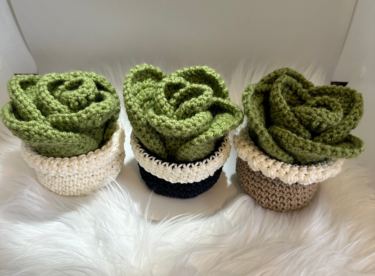 Crocheted Leaf Coasters with Pot * Set of Six *