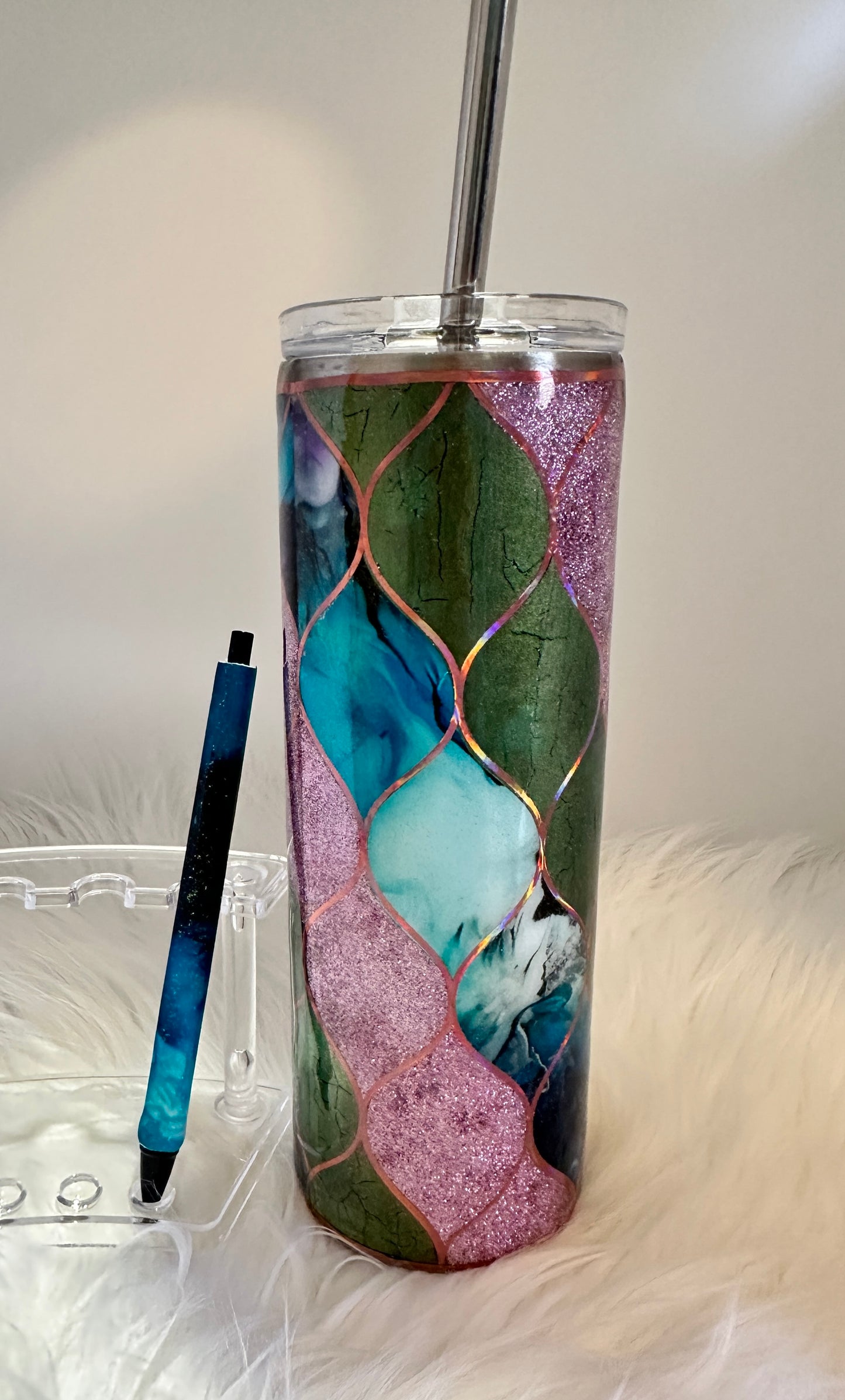 Wavy Argyle Tumbler with Optional Matching Pen * Ready to Ship Immediately * Free Shipping