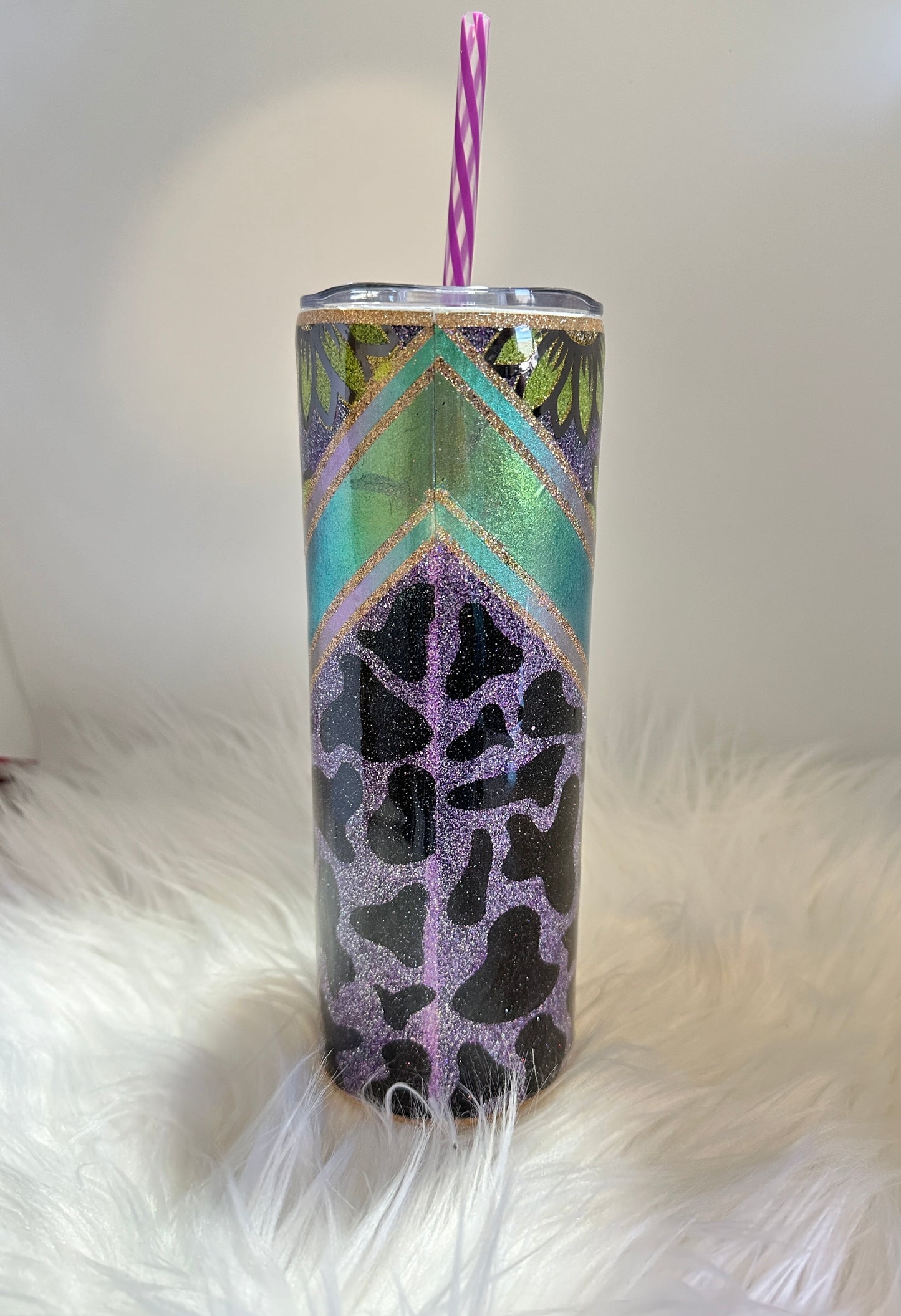 Sunflower and Animal Print Tumbler * Ready to Ship Immediately * Free Shipping