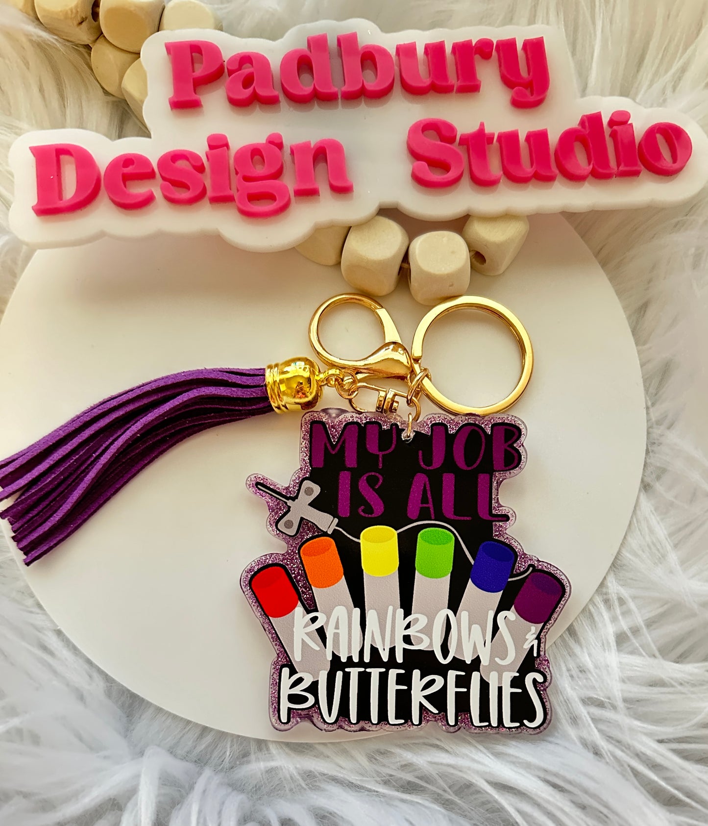 My Job is All Rainbows and Butterflies Phlebotomist Acrylic Keychain * Ready to Ship Out Immediately