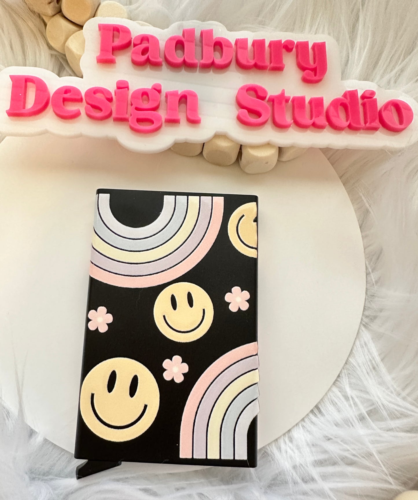 Happy Faces and Rainbows Metal Pop Up Card Holder * Ready to Ship Out Immediately