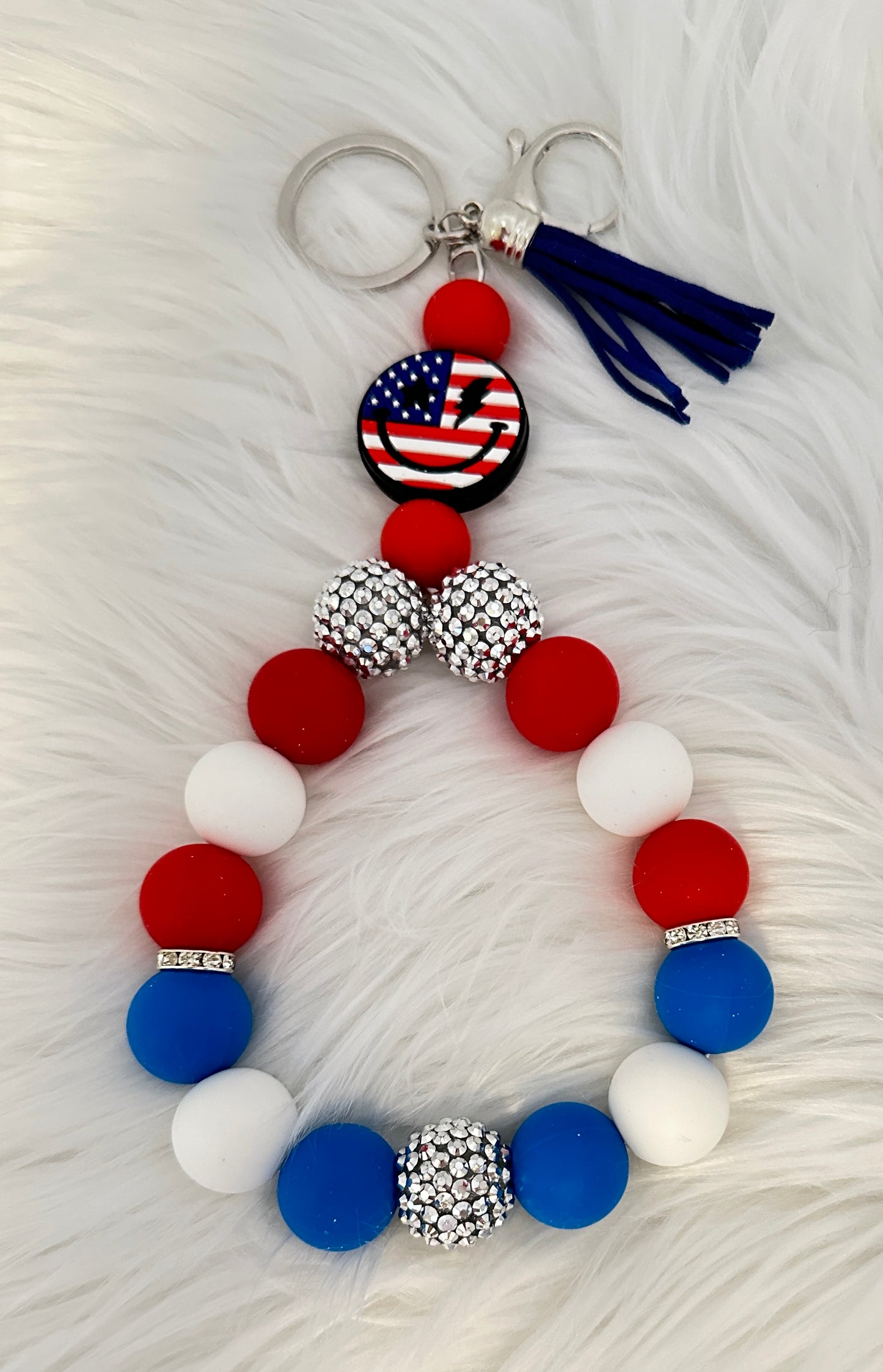 Patriotic Focal Keychain Teardrop Wristlet * Free Shipping * Ready to Ship Out Immediately