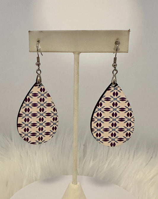 Geometric Design Tear Drop Earrings * Free Shipping * Ready to Ship Immediately