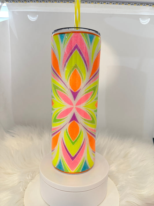 Neon Colors Geometric Tumbler * Ready to Ship * Free Shipping