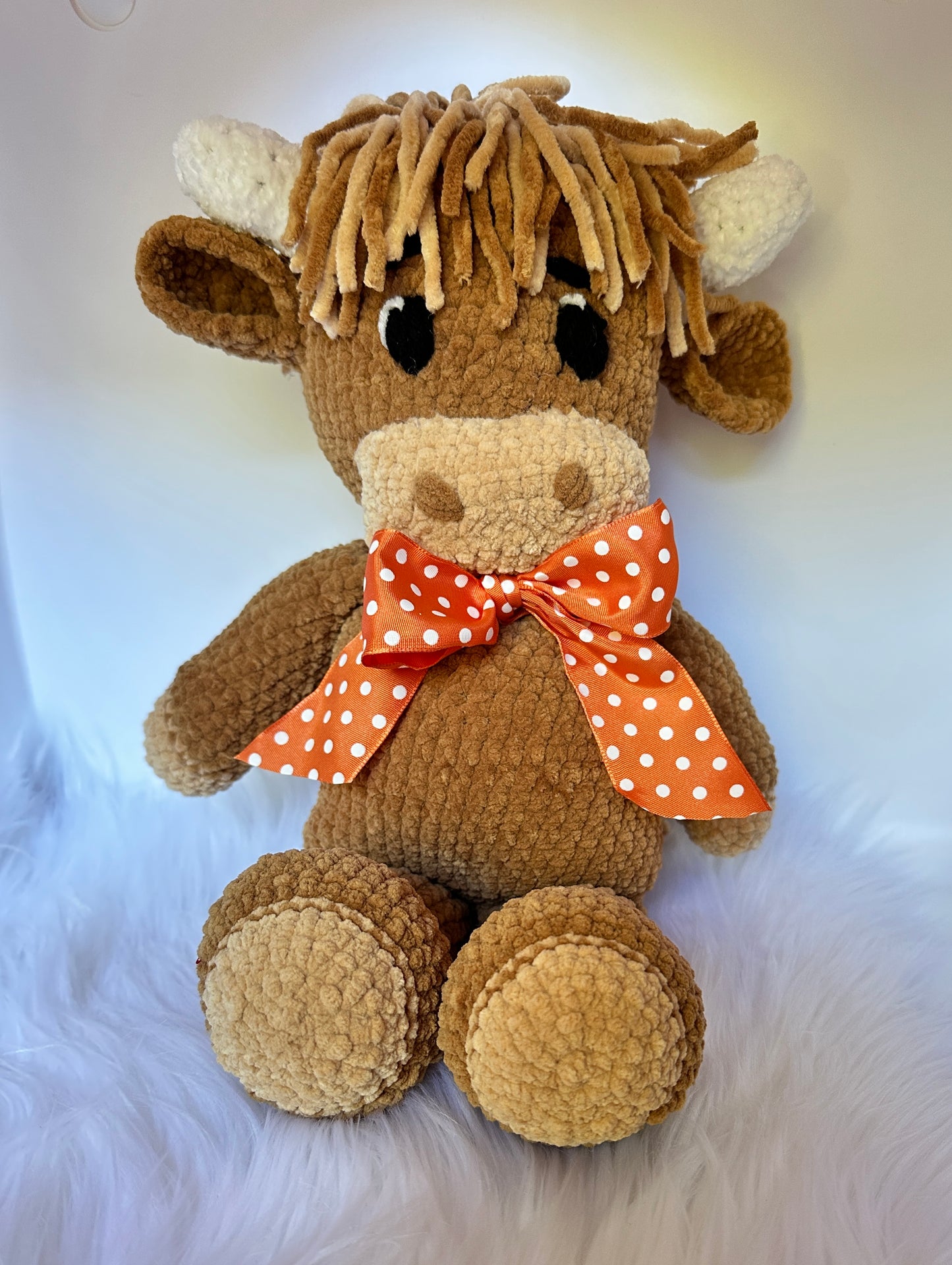 Crocheted Highland Cow Plushy * Ready to Ship Immediately * Free Shipping *