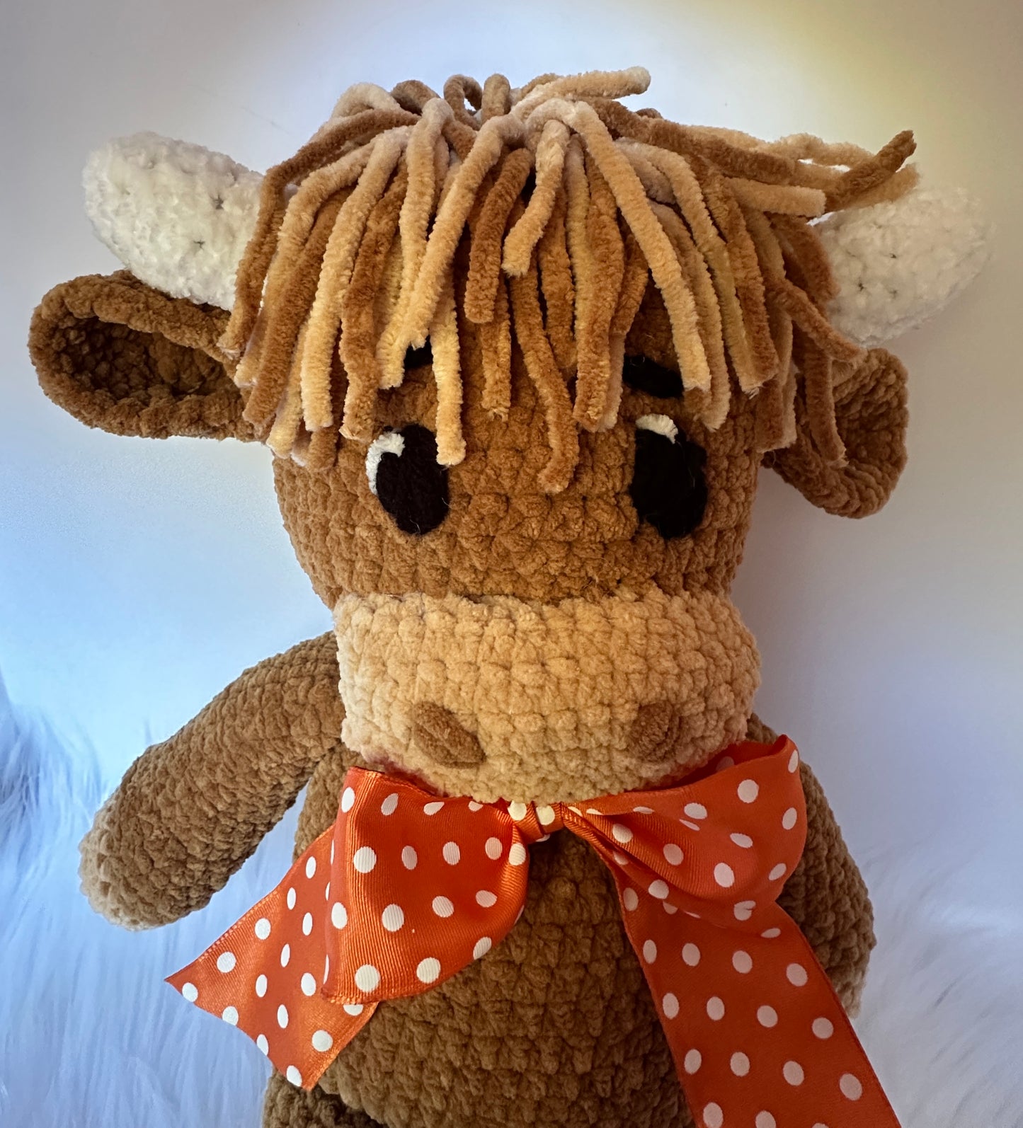 Crocheted Highland Cow Plushy * Ready to Ship Immediately * Free Shipping *