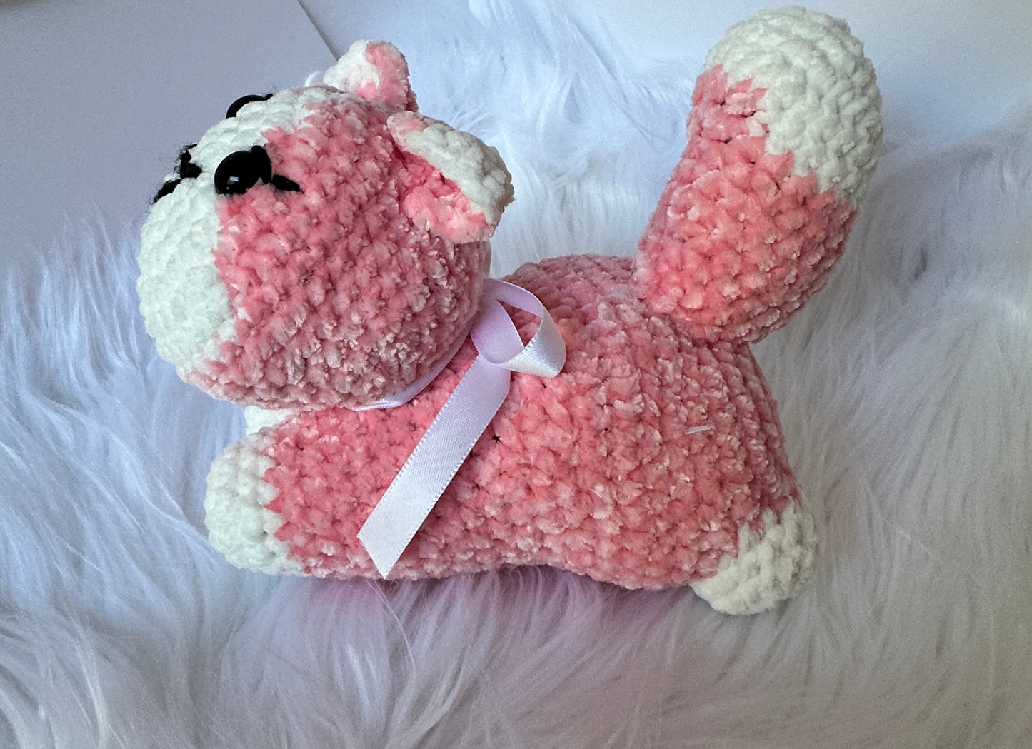 Crocheted Kitty Cat Plushy * Ready to Ship Immediately * Free Shipping *