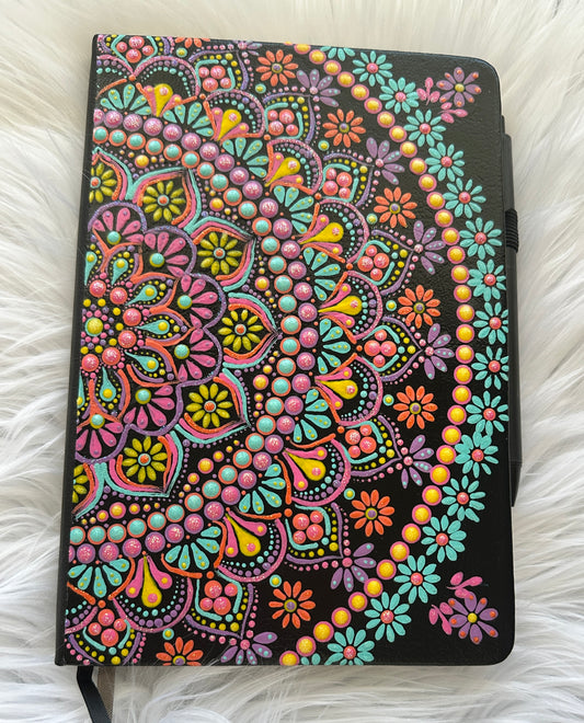 Hand Painted Mandala Lined Journal Notebook