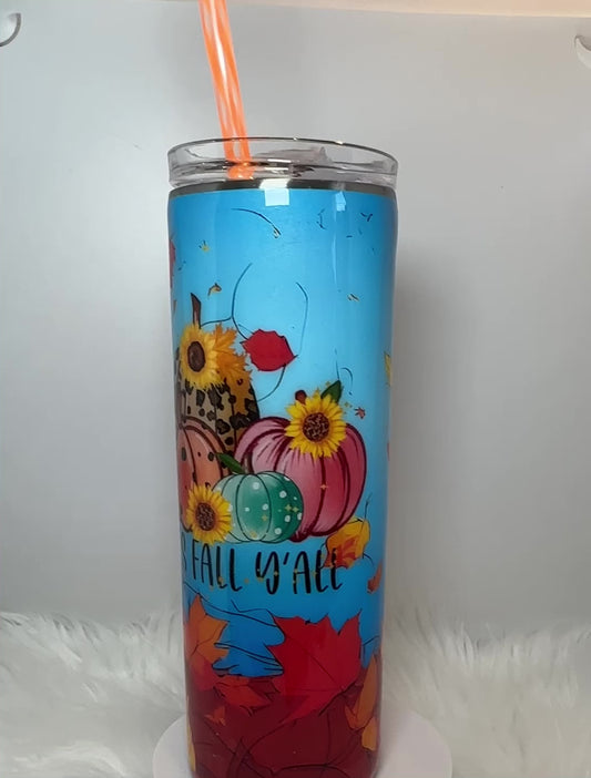 It's Fall Y'all * Halloween * Fall * Resin Tumbler * Ships Out Immediately * Free Shipping *