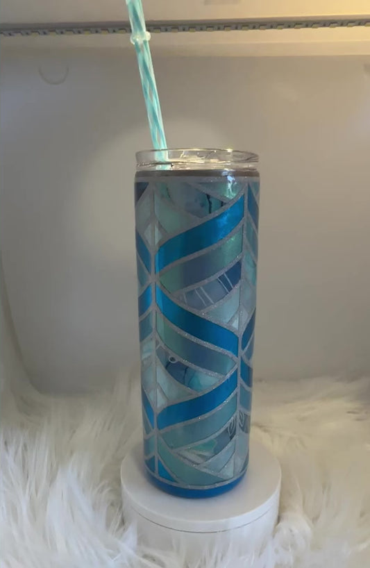 Shades of Blue Template Tumbler * Resin Tumbler * Ships Out Immediately * Free Shipping *